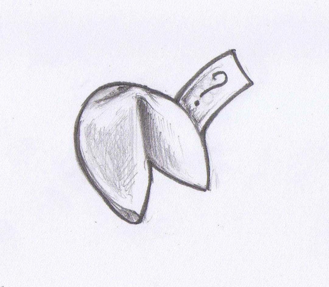 1081x945 Fortune Cookie Drawing Stuff Art, Cookie Drawing - Fortune Cookie Sketch