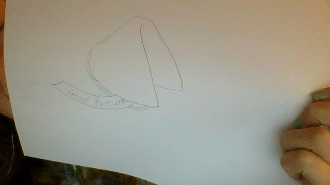 670x377 How To Draw A Fortune Cookie 6 Steps (With Pictures) - Fortune Cookie Sketch