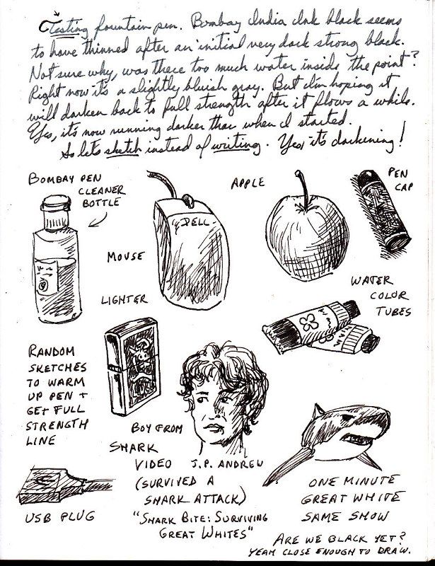 615x800 Interesting Fountain Pen Sketches, Annotated Like - Fountain Pen Sketching