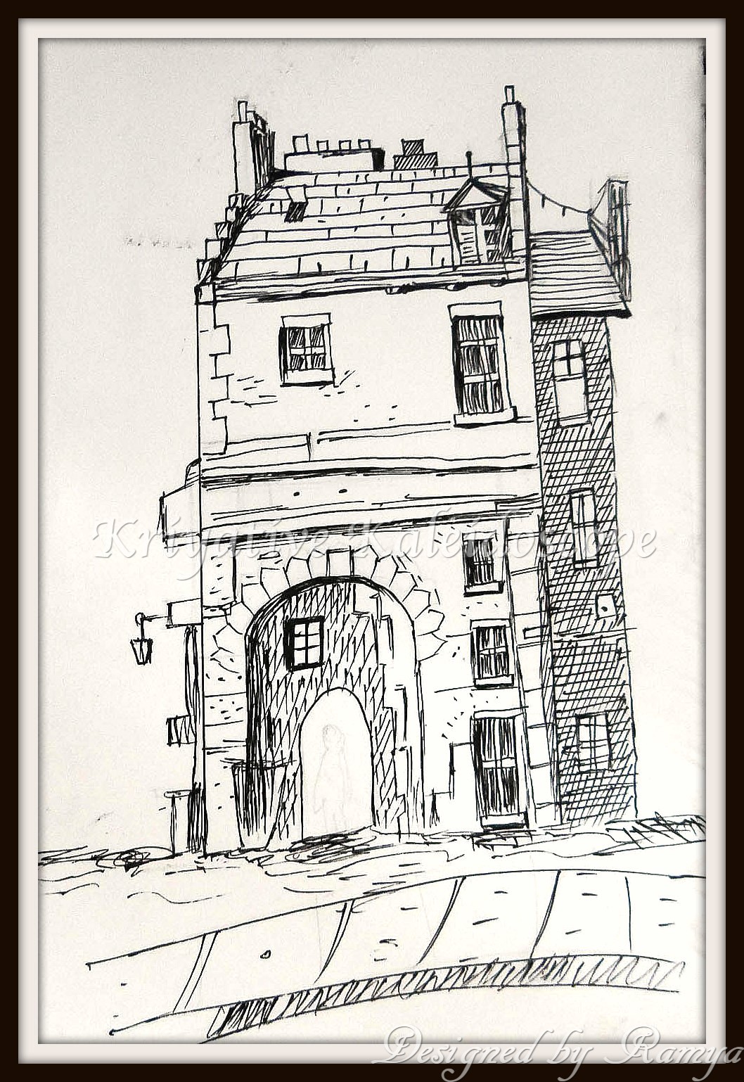 1058x1538 Kriya Tive Kaleidoscope Simple Urban Sketches Using Fountain Pen - Fountain Pen Sketching