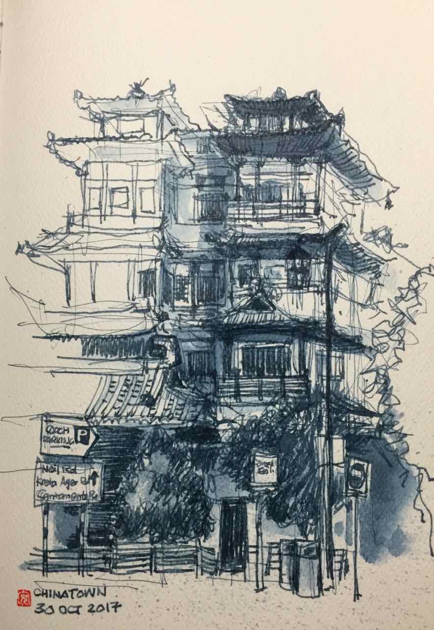 883x1280 Urban Sketchers Singapore Fountain Pens Sketching - Fountain Pen Sketching