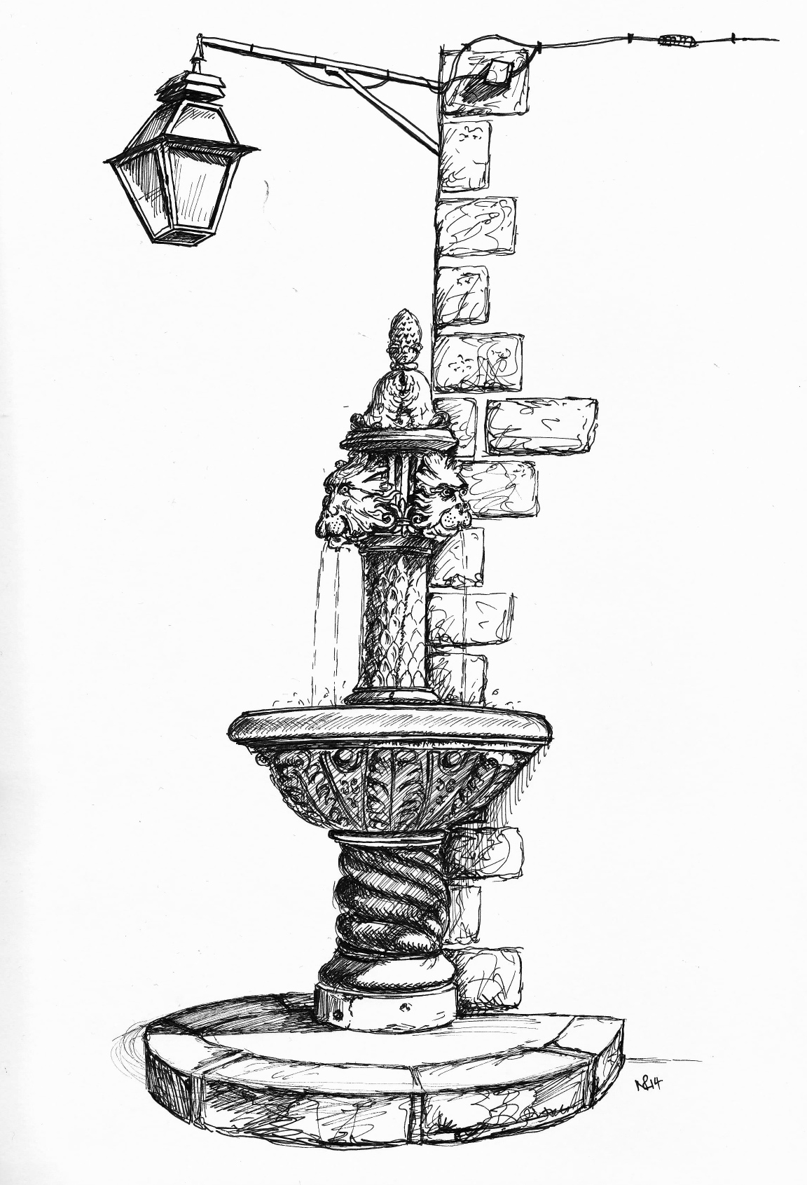 1152x1691 Sketch The Daily Norm - Fountain Sketch