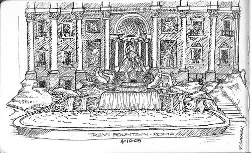 500x304 Trevi Fountain Sketch 09 Sketching This Was Intimidating. - Fountain Sketch