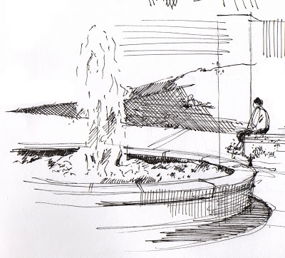 400x362 An Open [Sketch]book Half Empty Glasses - Fountain Sketch