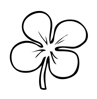 407x413 Collection Of Four Leaf Clover Tattoo Design - Four Leaf Clover Sketch