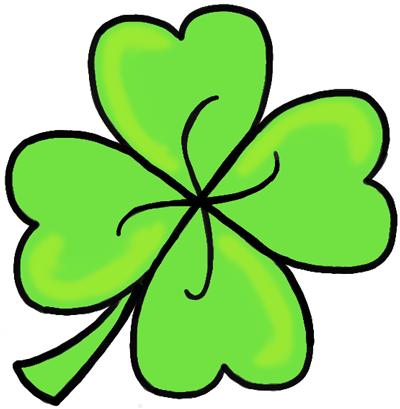 400x409 How To Draw A Four Leaf Clover Or Shamrocks For Saint Patricks Day - Four Leaf Clover Sketch