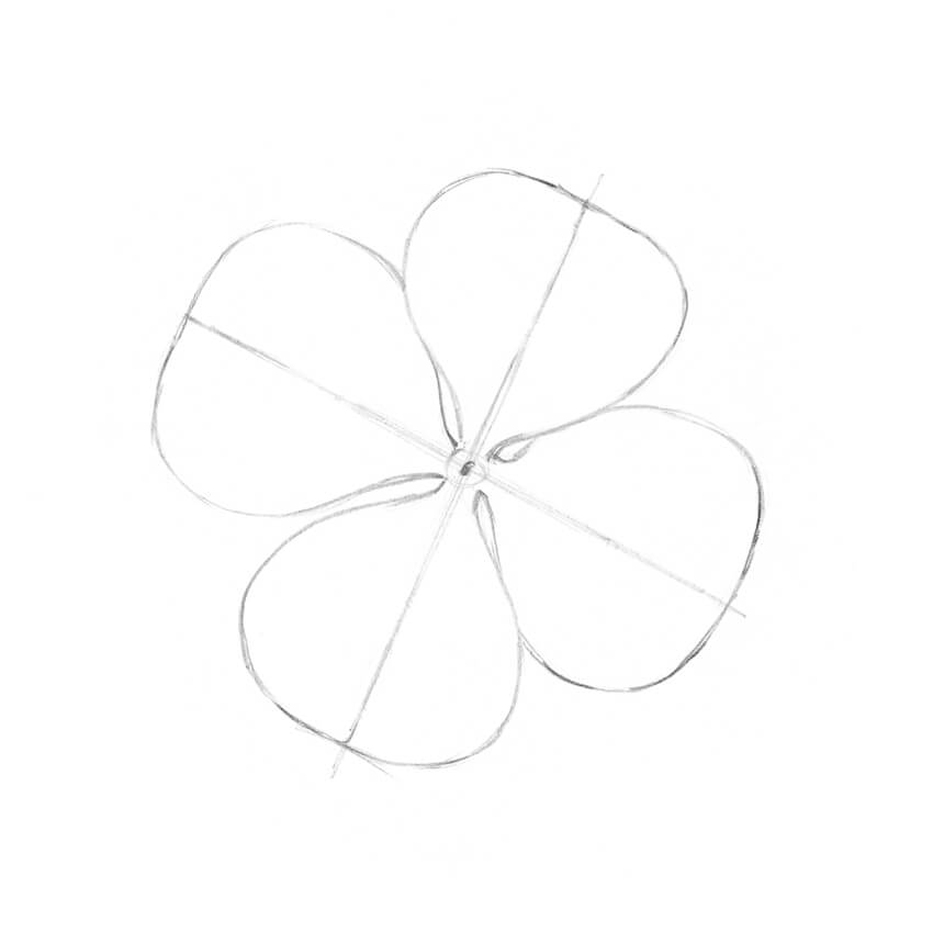 850x859 How To Draw A Leaf Step By Step - Four Leaf Clover Sketch