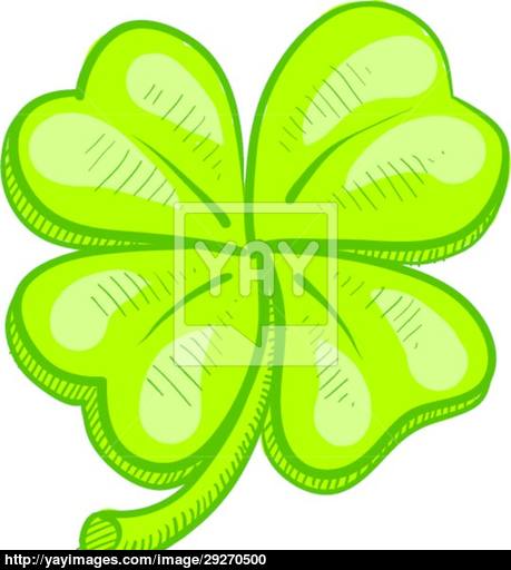 459x512 Luck Four Leaf Clover Sketch Vector - Four Leaf Clover Sketch