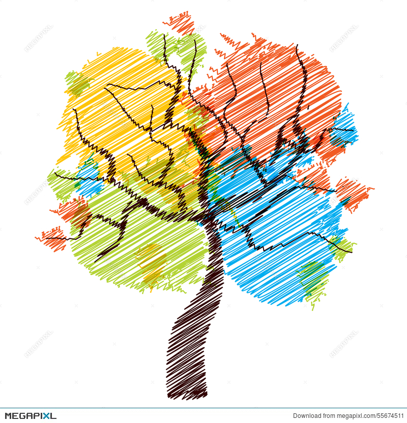 800x830 Four Seasons Tree Sketch Illustration 55674511 - Four Seasons Sketch