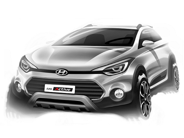 600x450 Hyundai I20 Active Teased In A New Sketch Prior To India Launch - Four Wheeler Sketch