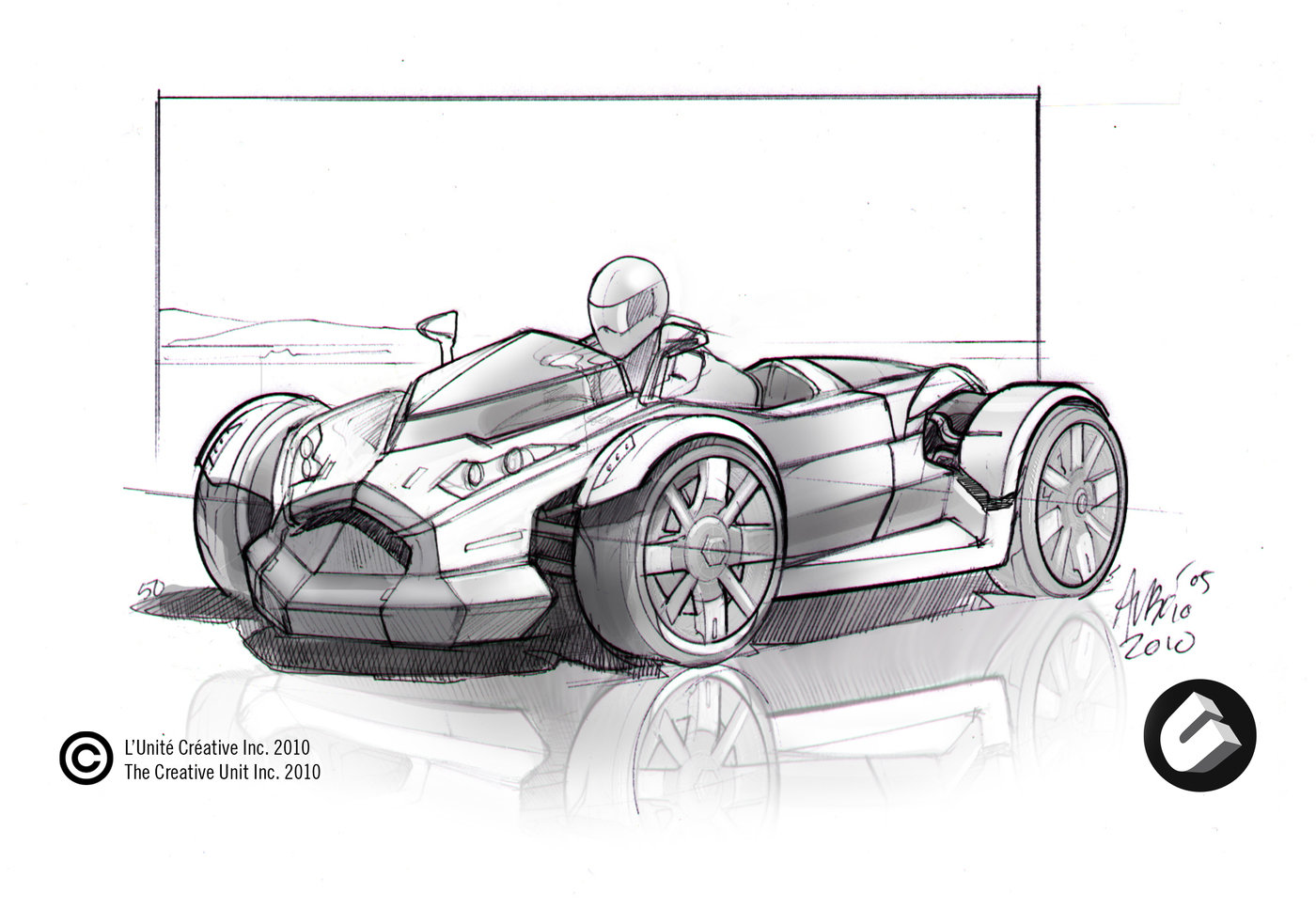 1400x967 Motomobile Uci Mark Iv By Martin - Four Wheeler Sketch
