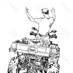 300x300 Quad Bike Icon All Terrain Vehicle Atv Four Wheeler Vector - Four Wheeler Sketch
