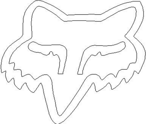 500x425 Fox Racing Decal - Fox Head Sketch