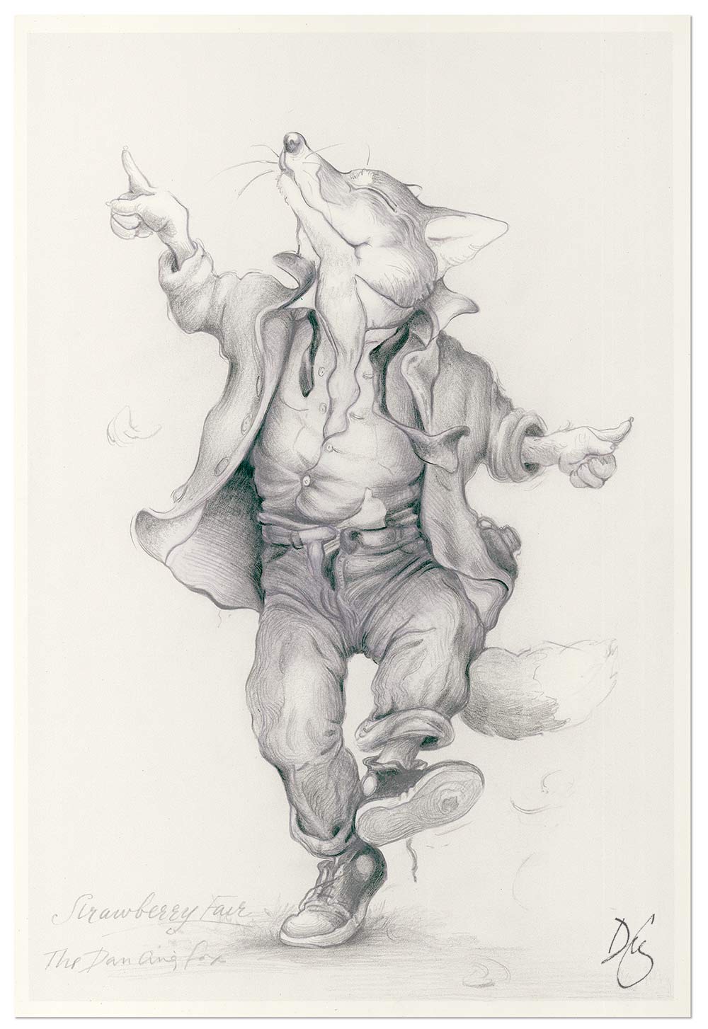 1000x1454 Fox Art Print - Fox Sketch Drawing