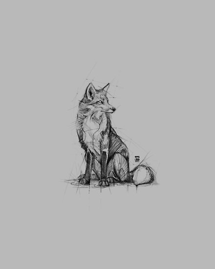 440x550 Fox Sketch Psdelux Posters By Psdelux Redbubble - Fox Sketch Images
