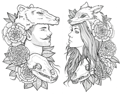 500x388 Fox And Bear Tattoo Sketch Best Tattoo Ideas Gallery - Fox Tattoo Sketch