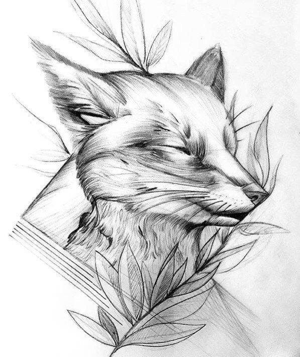 Fox Tattoo Sketch at PaintingValley.com | Explore collection of Fox ...