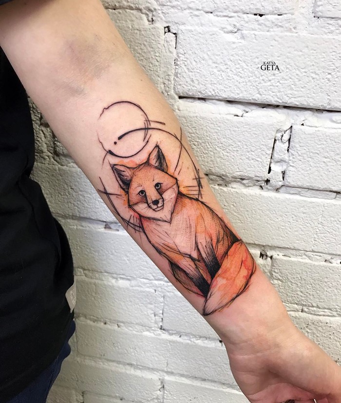 700x827 46 Adorable Fox Tattoo Designs And Ideas - Fox Tattoo Sketch
