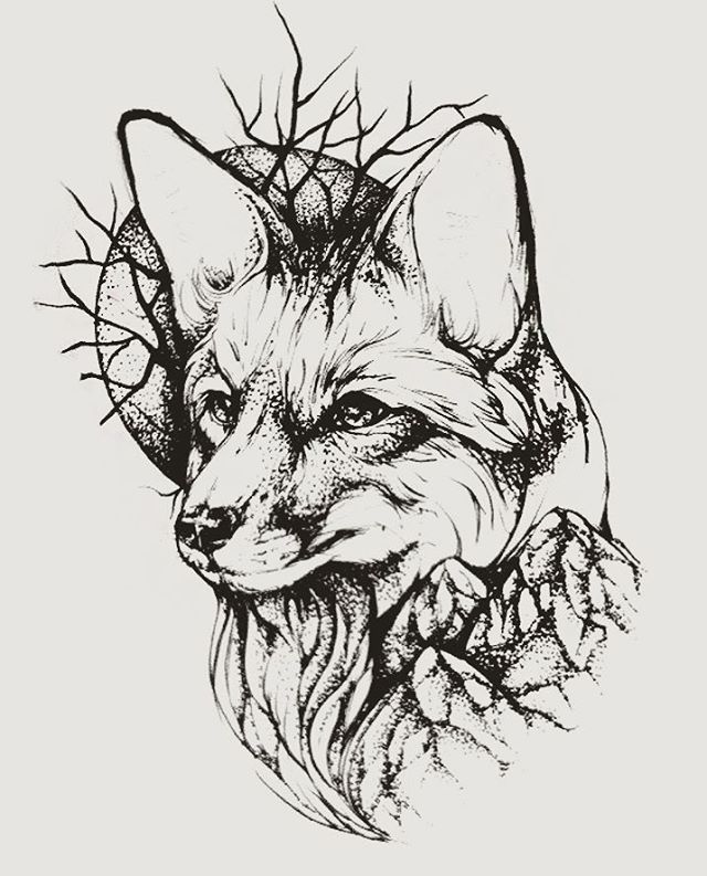 640x793 Pin By Sanni On F O X E S Tattoos, Fox Tattoo And - Fox Tattoo Sketch