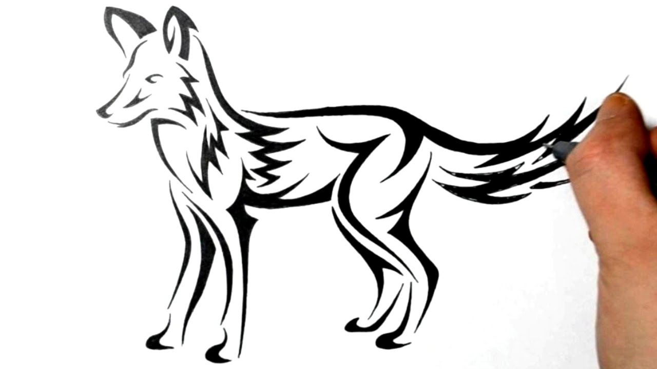 1280x720 Drawing A Fox - Fox Tattoo Sketch