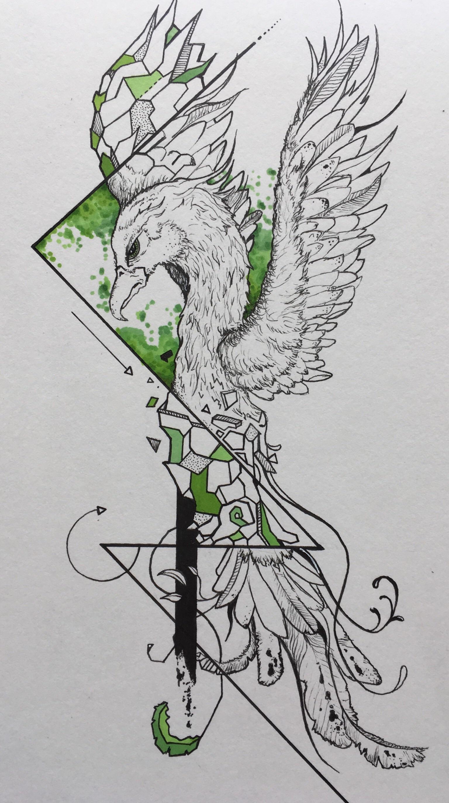 1536x2748 Fractal Phoenix Inspired By Kerby Rosanes Drawing - Fractal Sketch