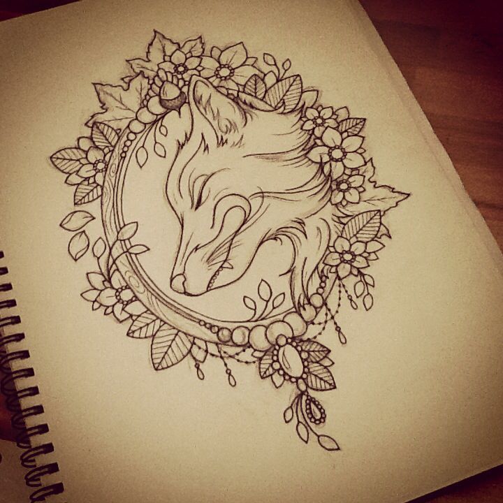 720x720 Love That Flowery Frame But Would Want The Two Deers Inside - Frame Tattoo Sketch