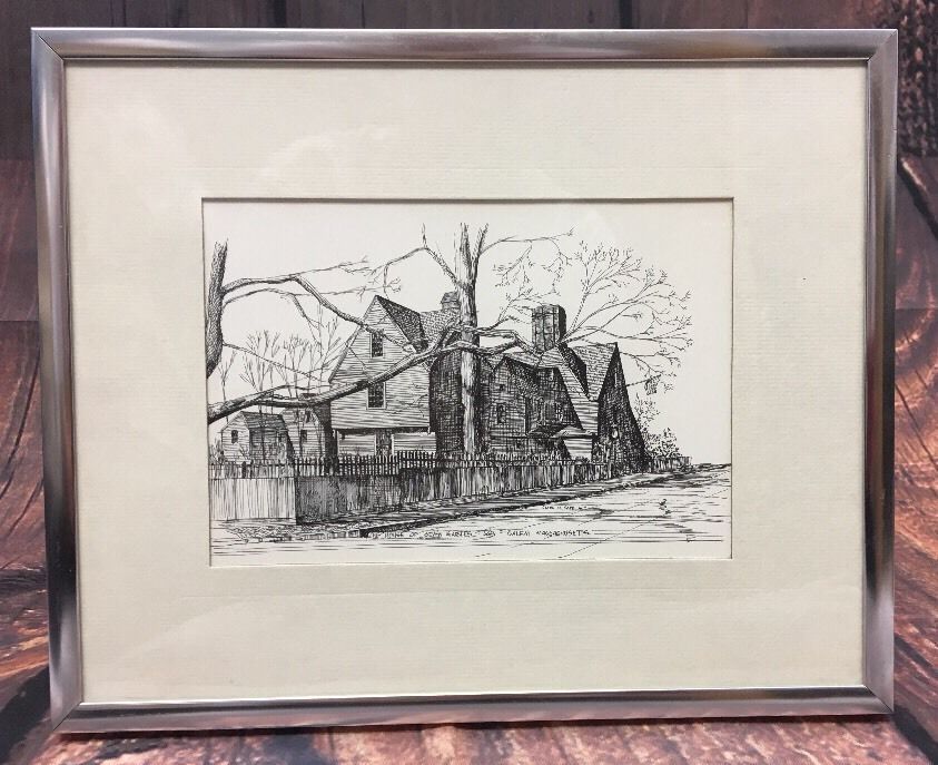 843x687 House Of Seven Gables Clark Goff Art Print Framed Sketch Style - Framed Sketch Prints