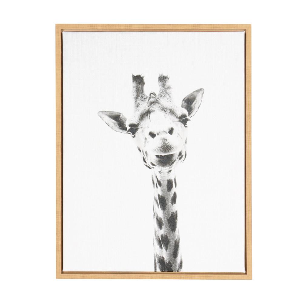1000x1000 Kate And Laurel Sylvie Giraffe By Tai Prints Framed Canvas Wall - Framed Sketch Prints