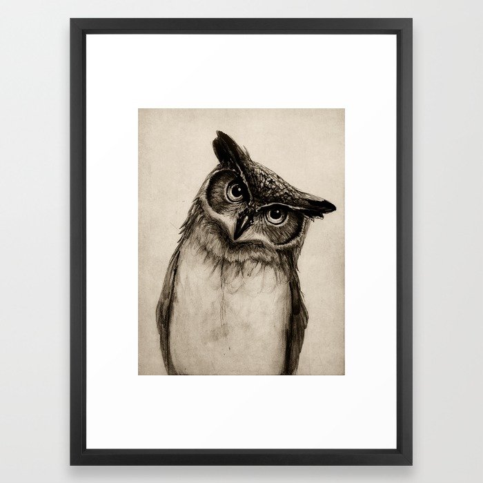 700x700 Owl Sketch Framed Art Print By Isaiahstephens Society6 - Framed Sketch Prints