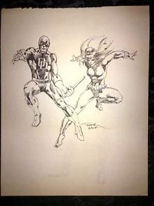 225x300 Frank Miller Signed Original Sketch 11 X 14 Daredevil + Black - Frank Miller Sketch