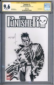 190x300 Punisher 1 Blank Cover Cgc Ss 9.6 Sketch Frank Miller Original Art - Frank Miller Sketch