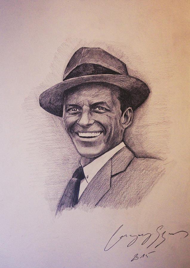 637x900 Frank Sinatra Pencil Portrait 100th Birthday Commemorative Drawing - Frank Sinatra Sketch