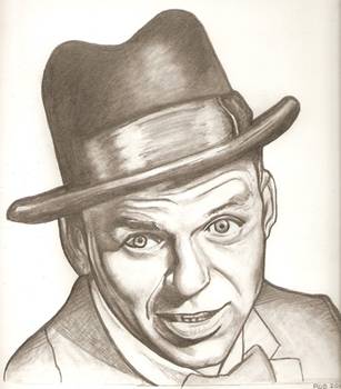 307x350 Frank Sinatra Drawing By Rob Crandall - Frank Sinatra Sketch