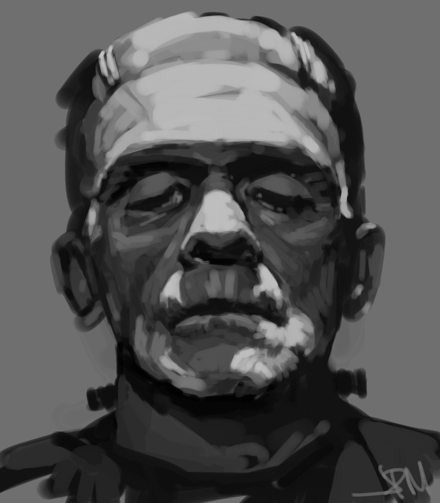 1400x1600 John Macaraeg - Frankenstein Sketch
