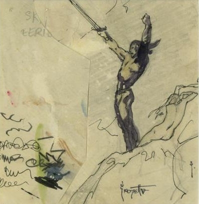 399x409 Frank Frazetta Sketches Amp Line Drawings Chasing Light - Frazetta Sketches