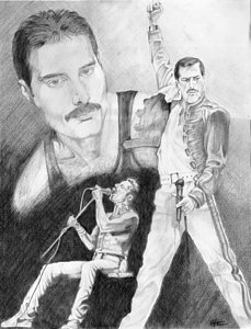229x300 Freddie Mercury Drawing By Stephen Thompson - Freddie Mercury Sketch