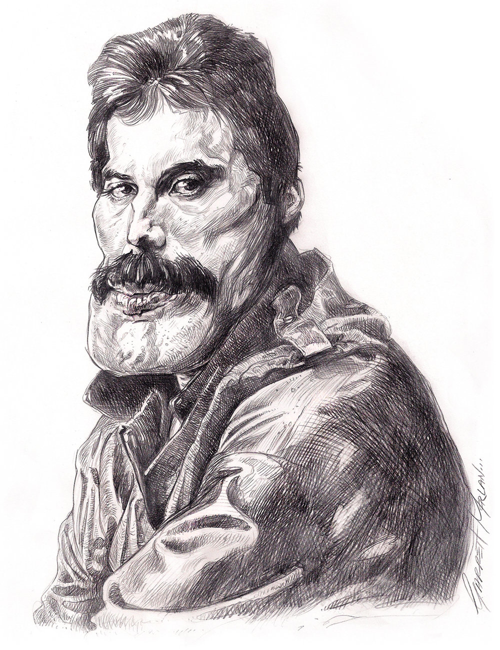 Freddie Mercury Sketch at PaintingValley.com | Explore collection of ...