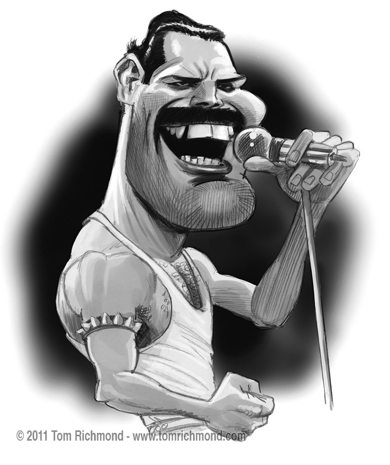 800x954 Richmond Illustration Inc. - Freddie Mercury Sketch