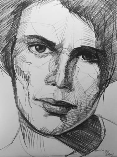 375x500 Show Must Go On Drawing By Natalya Zaytseva Saatchi Art - Freddie Mercury Sketch