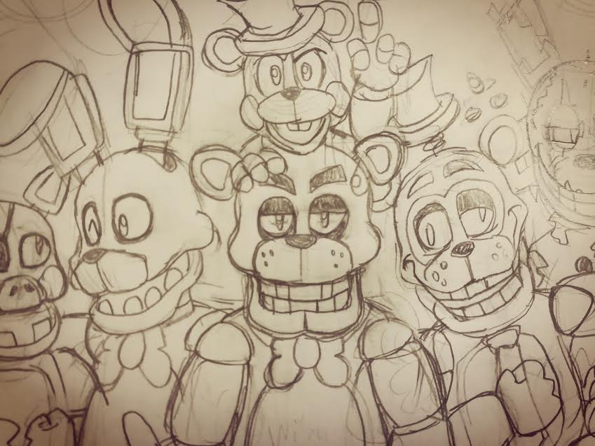 849x637 My Preview Image For Ucn (Starring Freddy Fazbear And His Drunk - Freddy Fazbear Sketch