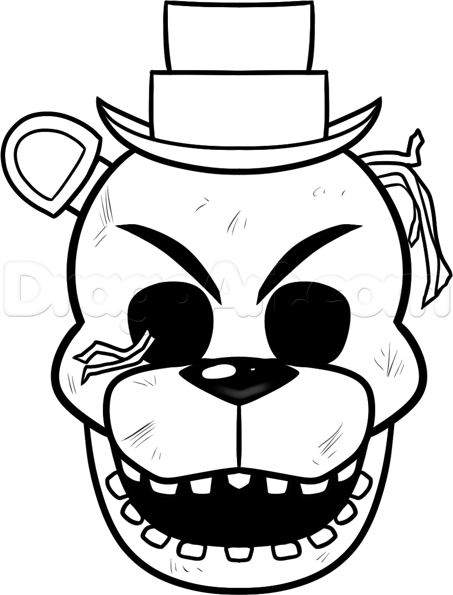 885x1163 Print Draw Nightmare Freddy Fazbear Five Nights - Freddy Fazbear Sketch