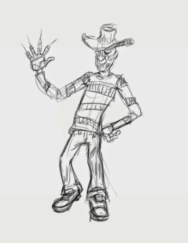 612x792 Fredkocebadesign Freddy Krueger Pencil Sketch....more Monsters To - Freddy Krueger Sketch