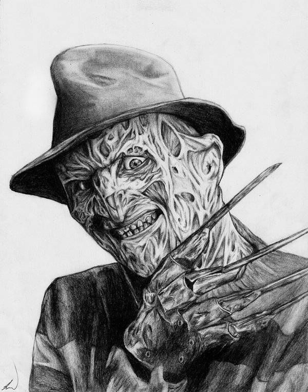 600x765 Freddy Krueger Drawing Horror In 2018 Freddy - Freddy Krueger Sketch