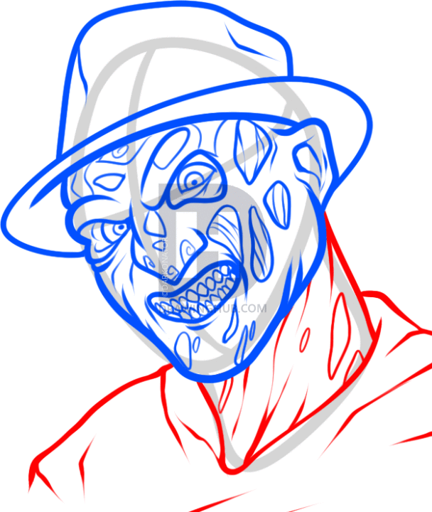 608x720 How To Draw Freddy Krueger Easy, Step By Step, Drawing Guide, By - ...