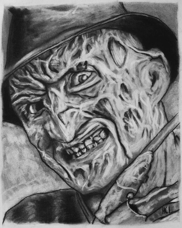 600x751 Robert Englund As Freddy Krueger Poster By Harrison Larsen - Freddy Krueger Sketch