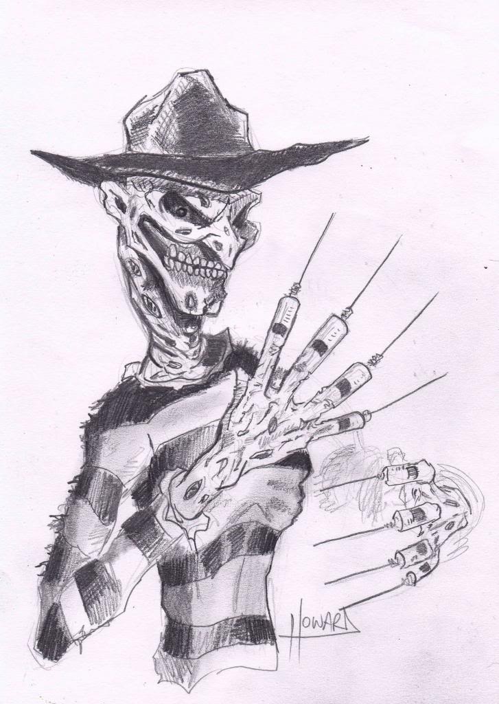 727x1024 Freddy Needle Fingers Sketch By Artist Lee Howard - Freddy Sketch