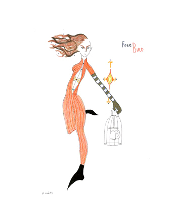 348x431 Free Bird - Free Bird Sketch