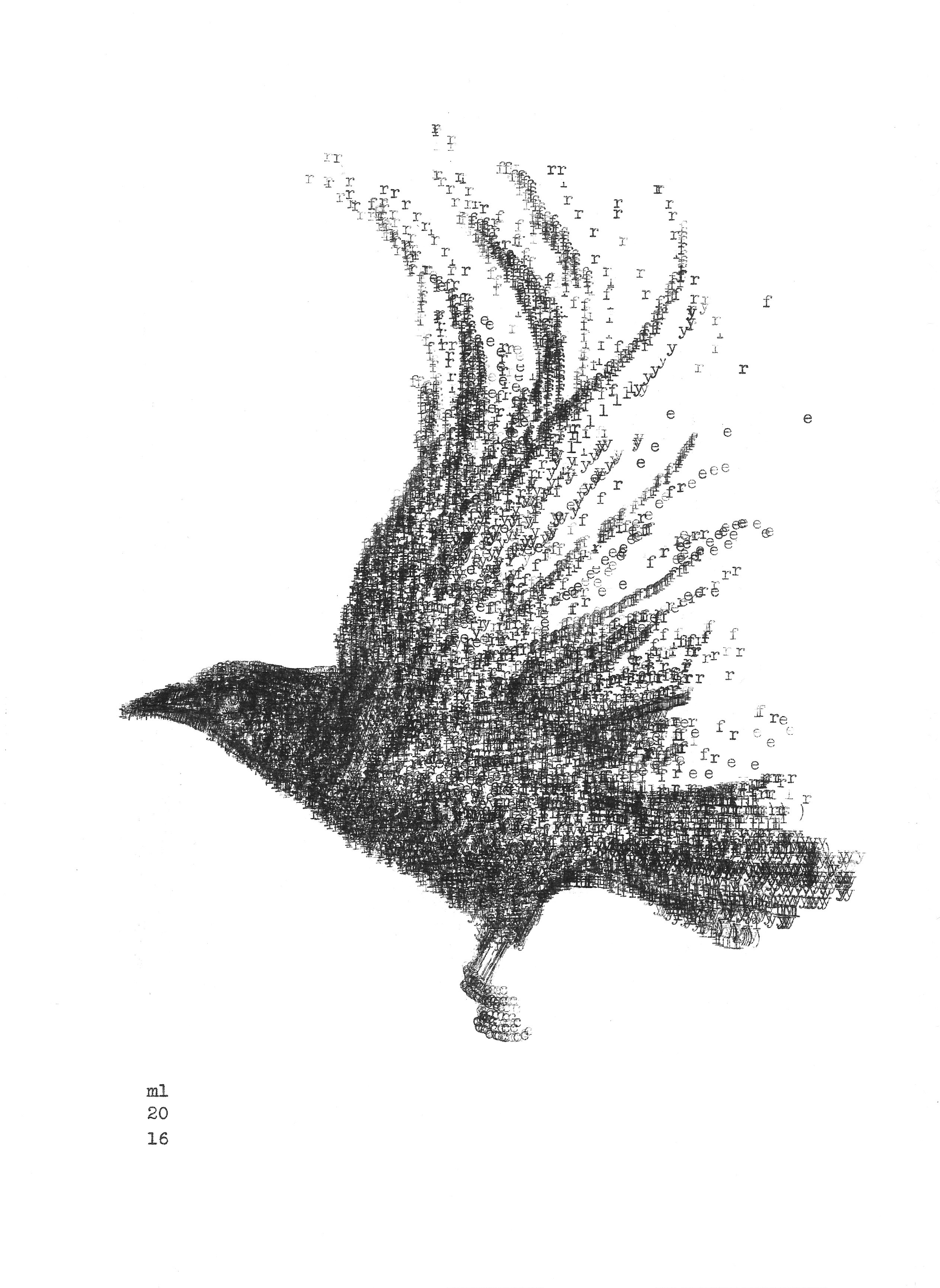 2526x3459 Fly Free, Bird! Type The Clouds - Free Bird Sketch