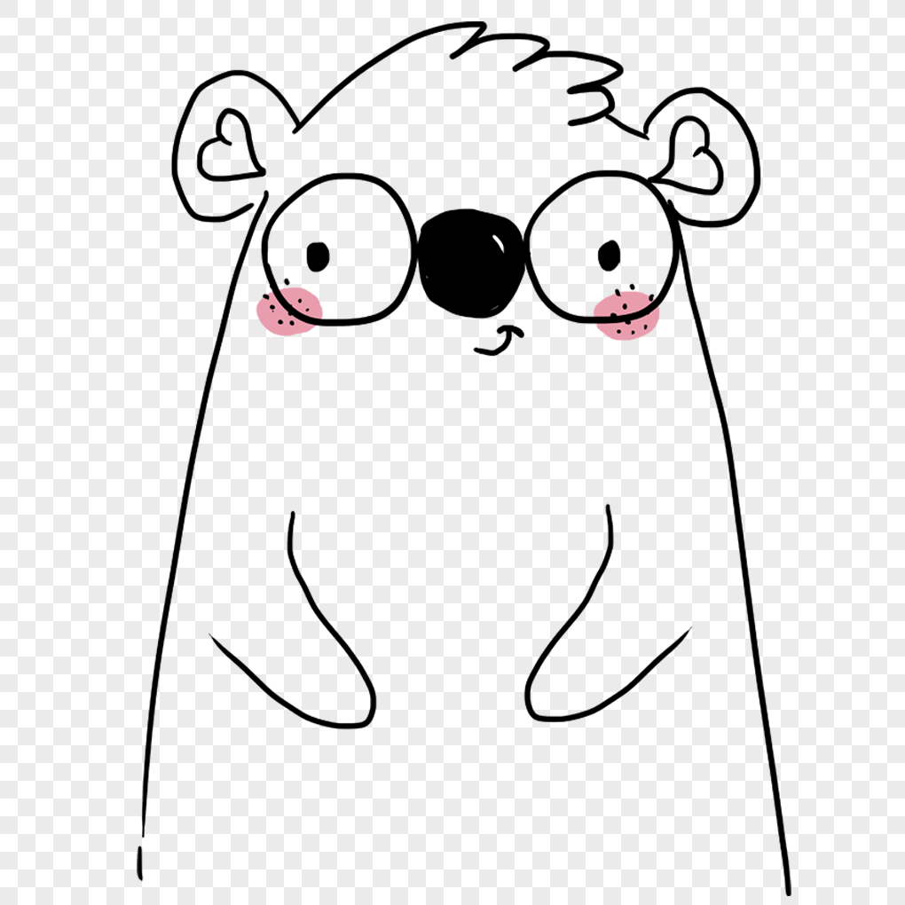 1020x1020 Sketches Of Graffiti Lines In Cartoon Bear Children Png - Free Cartoon Sketches