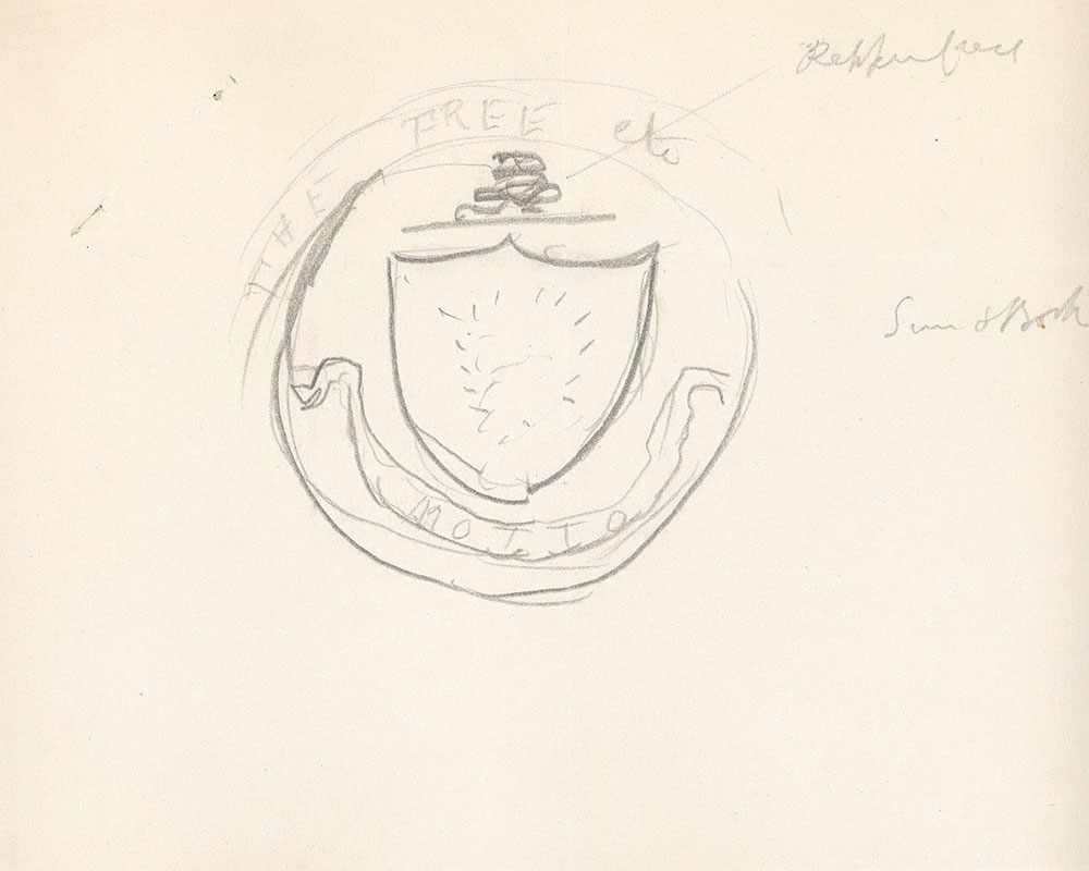 1000x800 Sketch Of The Seal Of The Free Library Of Philadelphia - Free Digital Sketch